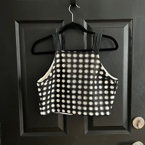 Alexis Black and White Circle Pattern Top